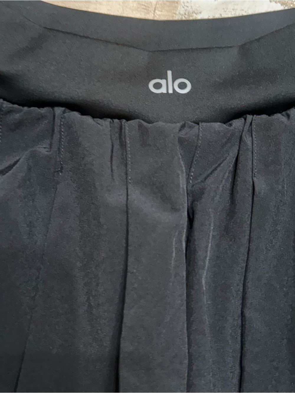 ALO Yoga Black Pleated Double or Nothing miniskirt skirt sz S - Picture 5 of 7